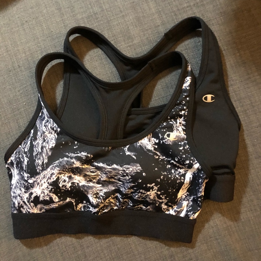 Champion Racerback Sports Bra (Black/Marble)